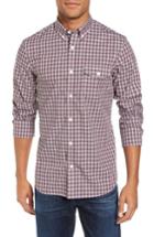 Men's Nordstrom Men's Shop Ivy Trim Fit Non-iron Tartan Plaid Sport Shirt - White