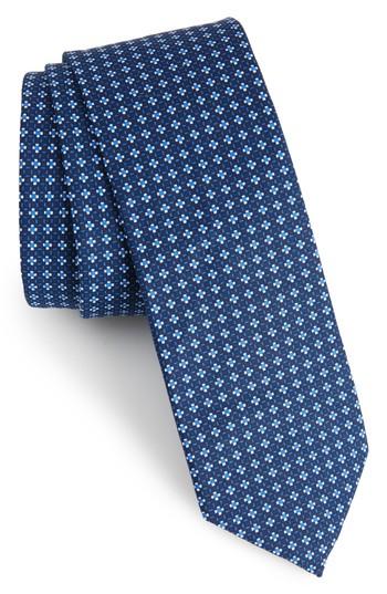 Men's 1901 Regent Neat Coton Skinny Tie, Size - Blue