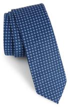 Men's 1901 Regent Neat Coton Skinny Tie, Size - Blue