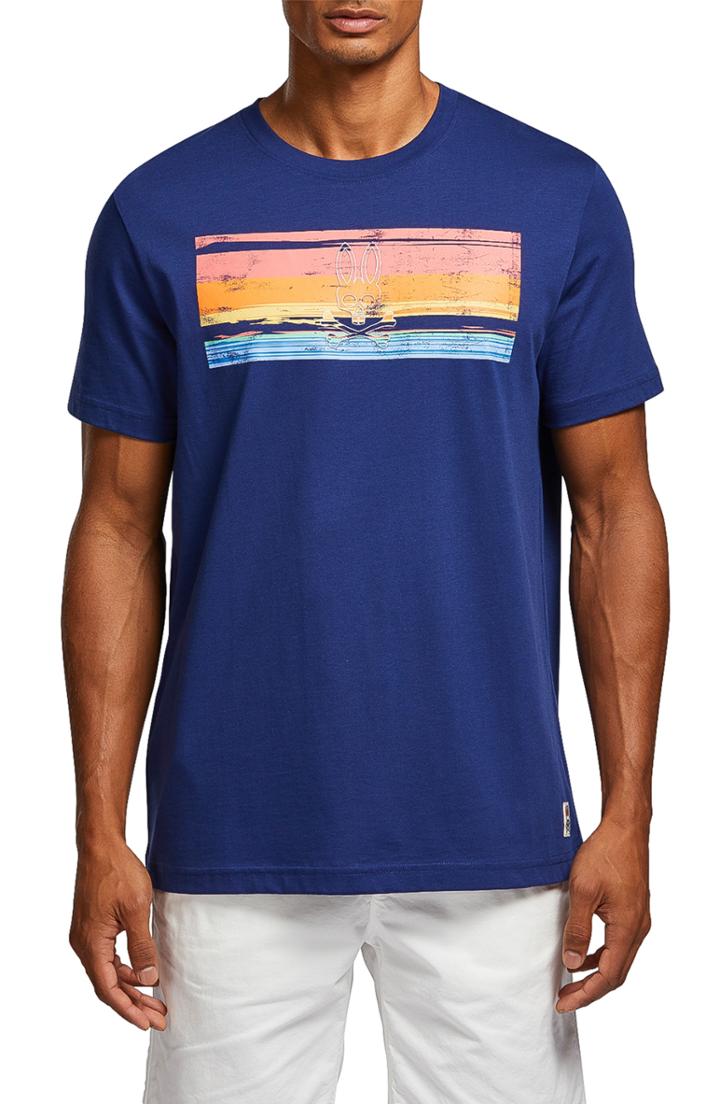 Men's Psycho Bunny Trent Graphic T-shirt (xs) - Blue