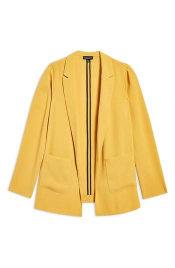 Women's Topshop Chuck On Blazer Us (fits Like 6-8) - Yellow