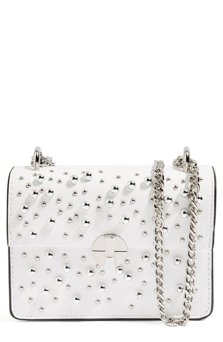 Topshop Betty Ball Stud Faux Leather Crossbody Bag -