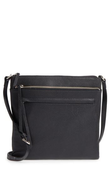 Nordstrom Finn Leather Crossbody Bag - Black