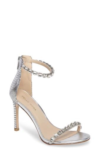 Women's Pelle Moda Frisk Embellished Sandal .5 M - Black