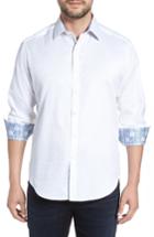 Men's Robert Graham Classic Fit Stretch Geometric Sport Shirt - White