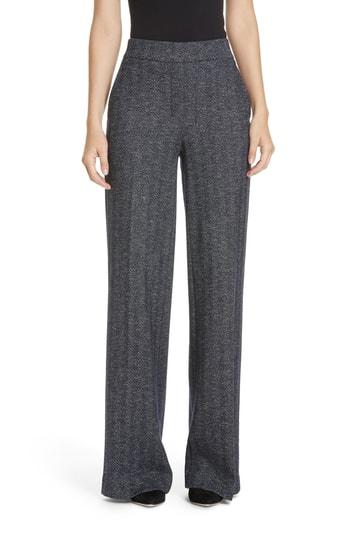 Women's Theory Talbert Chevron Knit Wide Leg Pants, Size - Blue