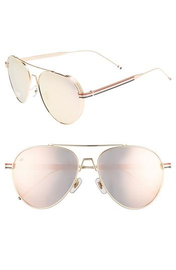 Men's Prive Revaux The G.o.a.t. 61mm Polarized Aviator Sunglasses - Rose Gold
