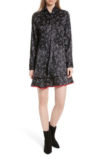 Women's Equipment Tie Neck Silk Dress, Size - White