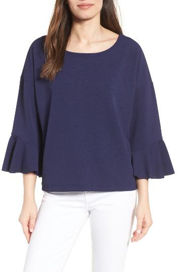 Women's Halogen Bell Sleeve Top - Blue