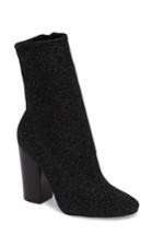 Women's Kendall + Kylie Hailey Glitter Sock Bootie .5 M - Black