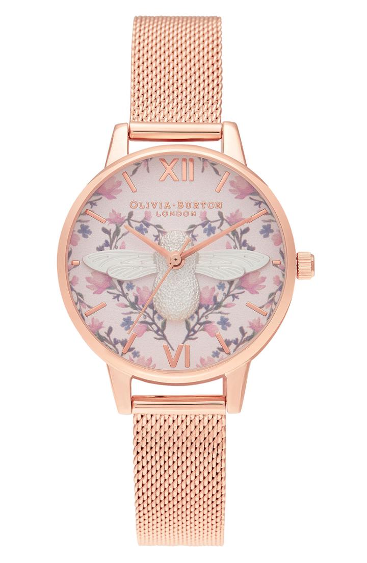 Women's Olivia Burton Meant To Bee Mesh Strap Watch, 30mm