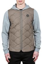 Men's Volcom Buster Hooded Puffer Jacket, Size - Beige