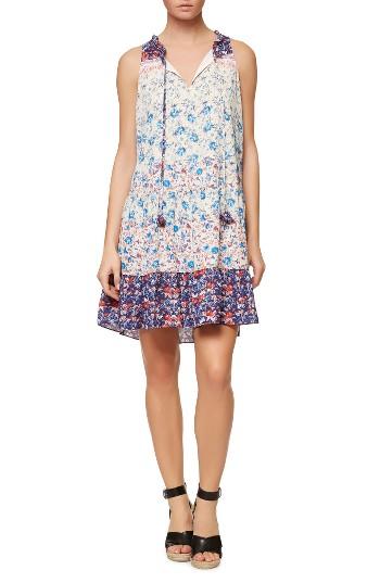 Women's Sanctuary Romy Print Flounce Hem Shift Dress - White