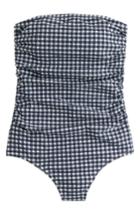 Women's J.crew Gingham Strapless One-piece Swimsuit - Blue