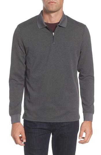 Men's Vince Camuto Slim Fit Quarter Zip Mesh Polo - Grey