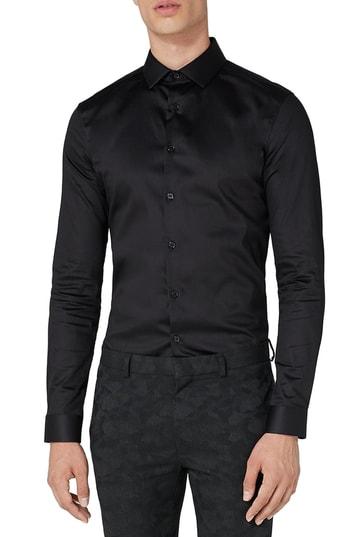 Men's Topman Muscle Fit Satin Shirt