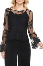 Women's Vince Camuto Bell Sleeve Mesh Lace Blouse - Black