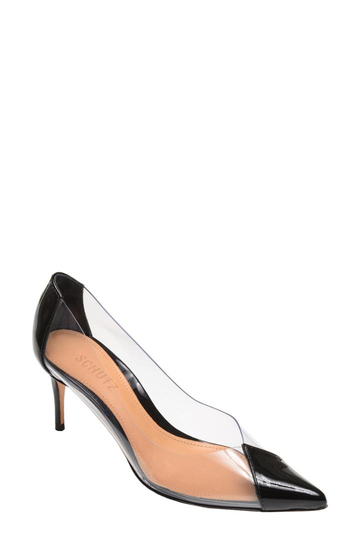 Women's Schutz Garthy Pointy Toe Pump .5 M - Black