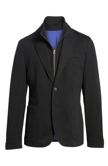 Men's Kroon Jones Aim Hybrid Classic Fit Knit Wool Blend Blazer L - Black