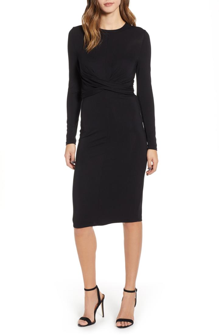 Women's Socialite Wrap Front Midi Dress