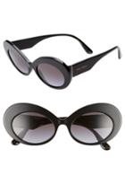 Women's Dolce & Gabbana 55mm Gradient Oval Sunglasses - Black/ Black Gradient