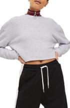 Women's Topshop Crop Sweatshirt Us (fits Like 0) - Grey