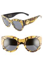 Women's Versace Tribute 51mm Cat Eye Sunglasses - Yellow Black/ Black Solid