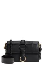 Diane Von Furstenberg Bonne Journee Leather & Genuine Snakeskin Crossbody Bag - Black