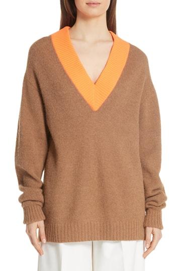 Women's Tibi Airy Alpaca Blend Sweater - Brown