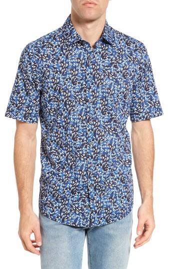 Men's Rodd & Gunn Sunset Road Original Fit Print Sport Shirt, Size - Blue/green