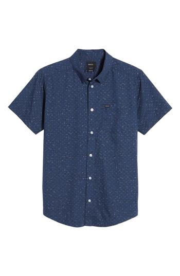 Men's Rvca Jaded Woven Shirt - Blue