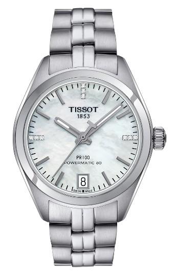 Women's Tissot Pr100 Diamond Automatic Bracelet Watch, 33mm