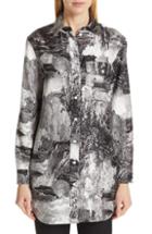 Women's Burberry Chava Print Silk Shirt - Black