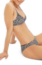Women's Topshop Dot Print Bikini Bottoms Us (fits Like 10-12) - Black