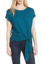 Women's Trouve Knot Front Tee, Size - Blue/green
