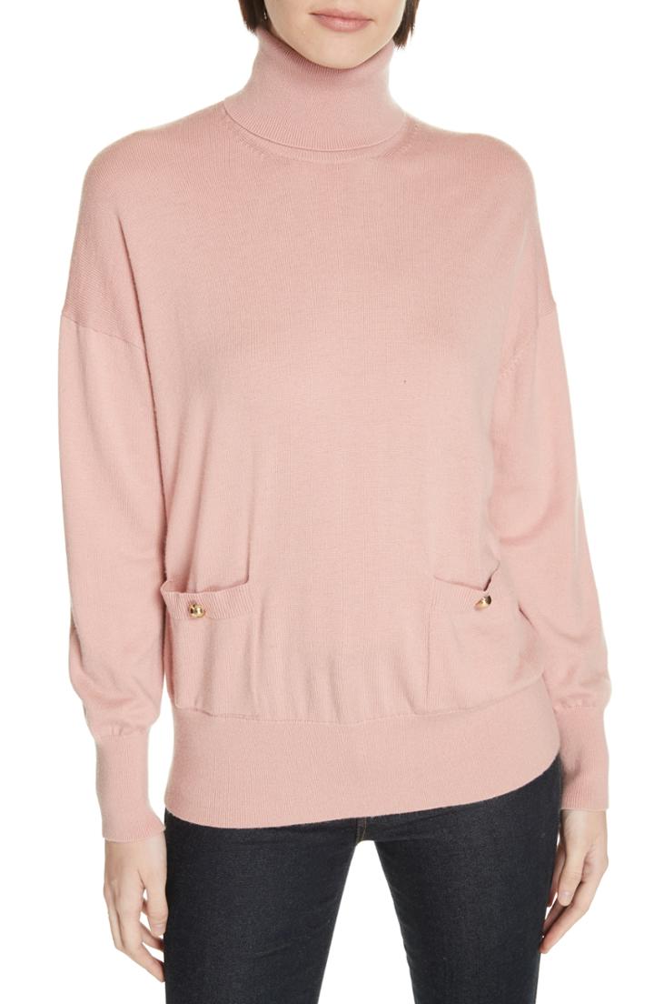 Women's Kate Spade New York Haya Pocket Turtleneck Sweater - Pink