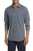 Men's Nordstrom Men's Shop Trim Fit Non-iron Dot Print Sport Shirt - Grey