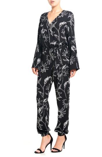 Women's Thieves Like Us Print Kimono Jumpsuit - Black