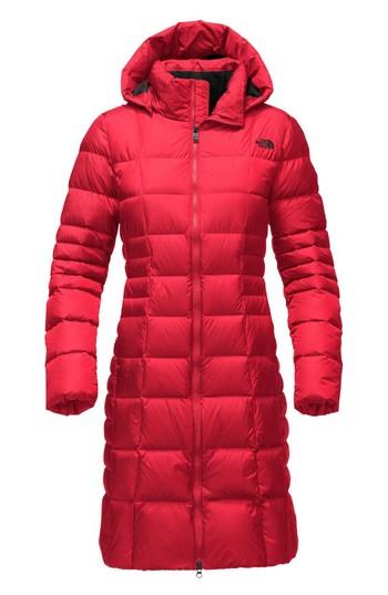 Women's The North Face 'metropolis Ii' Hooded Water Resistant Down Parka, Size - Red