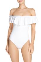 Women's Trina Turk Off The Shoulder One-piece Swimsuit - White