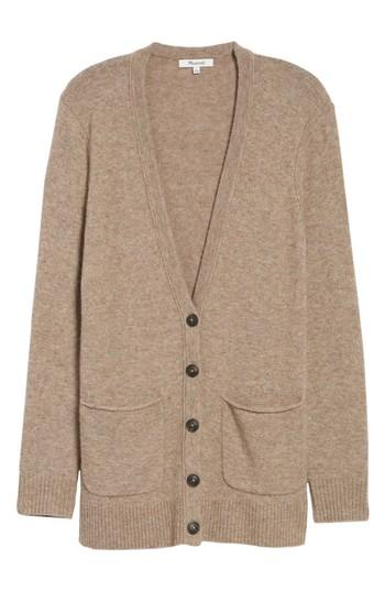 Women's Madewell Cozy Boyfriend Cardigan - Brown