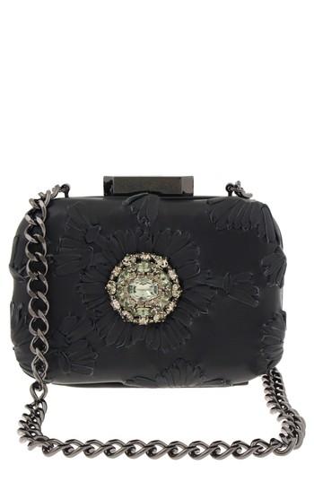 Badgley Mischka Briar Leather Minaudiere - Black