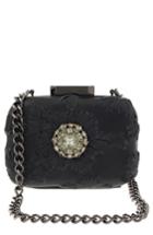 Badgley Mischka Briar Leather Minaudiere - Black