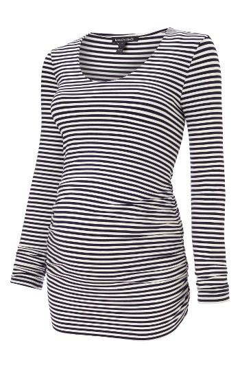 Women's Isabella Oliver Arlington Stripe Maternity Tee - Blue
