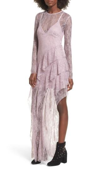 Women's Afrm Marguerite Ruffle Lace Maxi Dress - Black