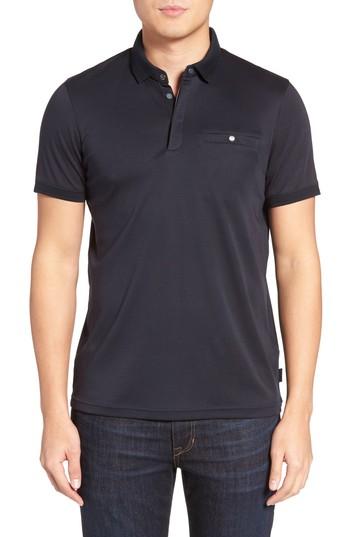 Men's Ted Baker London Charmen Jersey Polo (xxl) - Blue
