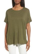 Women's Eileen Fisher Silk Blend Tunic Sweater, Size - Green