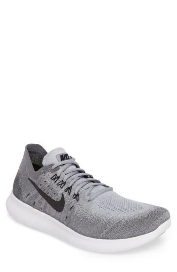 Men's Nike Free Run Flyknit 2017 Running Shoe M - Grey