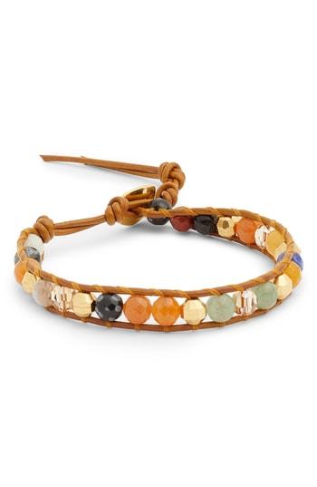 Women's Chan Luu Stone & Crystal Leather Bracelet