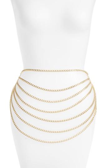 Women's Amici Accessories Draped Chain Belt, Size - Gold